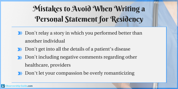 tips on writing a personal statement for residency