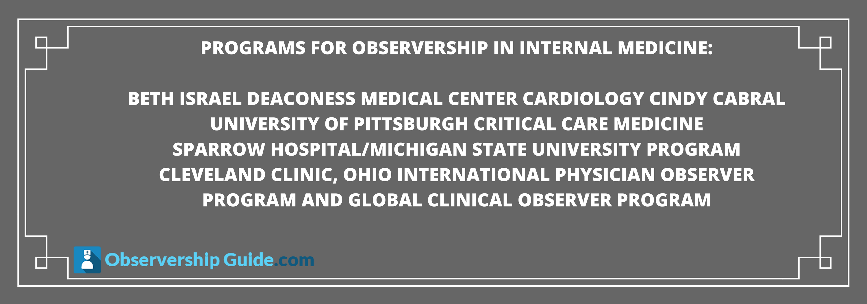 programs for Observership in Internal Medicine