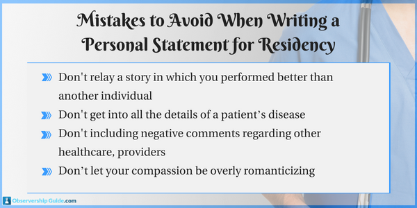 tips for writing personal statement for residency