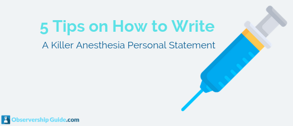 anesthesiology personal statement reddit